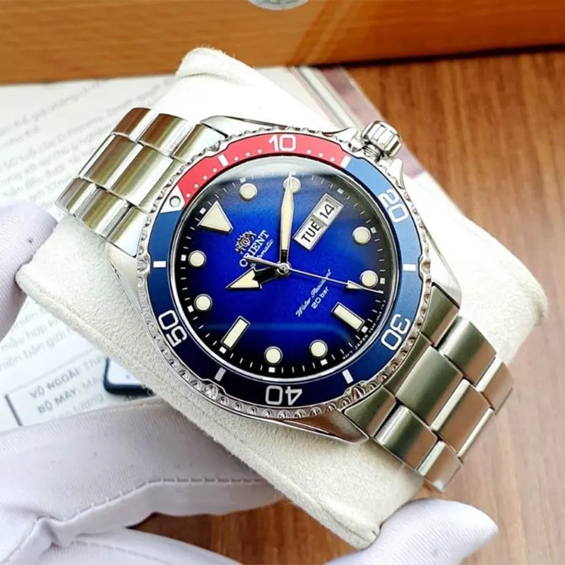 Orient Kamasu II Blue Dial Pepsi Diver Men's Watch- RA-AA0812L